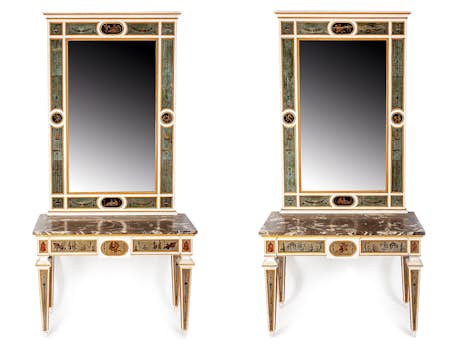 Paar klassizistische Spiegelkonsolen